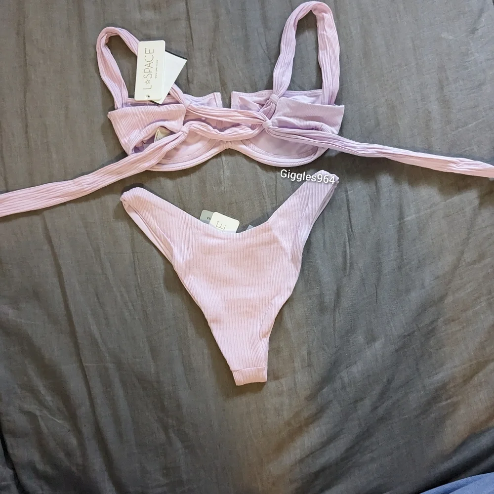 L*Space Camellia Cabana Bikini Set Peony